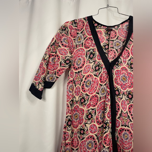 Aller Simplement multicolored 3/4 sleeve tunic w/ asymmetrical hem sz XL - Picture 2 of 13